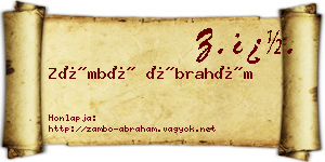 Zámbó Ábrahám névjegykártya